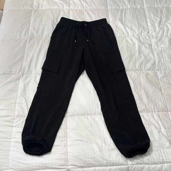 Michael kors new Black lightweight satin fabric Cargo Jogger Pants w pockets - Picture 11 of 12
